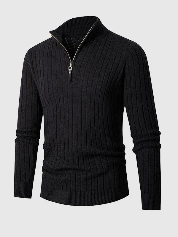 WW | Herren Freizeitpullover Mit Reißverschluss Aus Kabelstrick