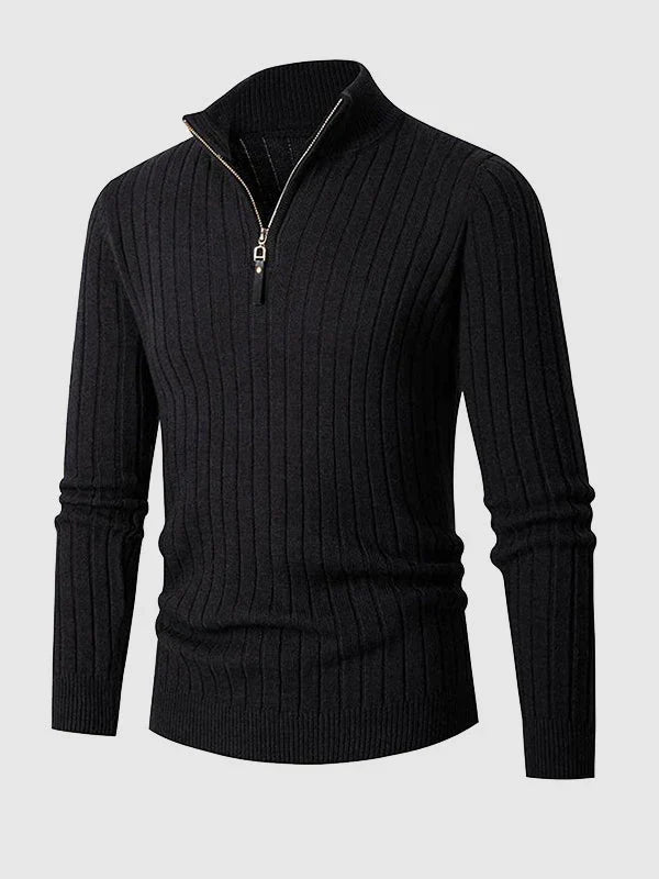 W&W Mode | Herren Freizeitpullover Mit Reißverschluss Aus Kabelstrick