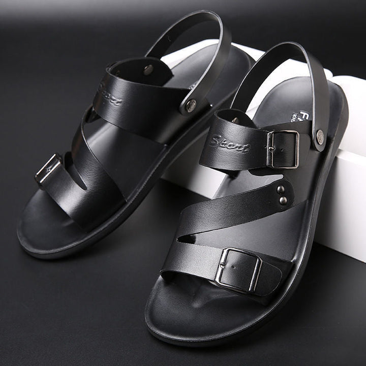 W&W Mode | Sandalen Aus Spaltleder Mit Schnalle