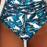 WW Neckholder-Badeanzug mit V-Ausschnitt und Aufdruck