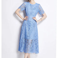 WW | Elegantes Spitzenkleid Midi-Länge