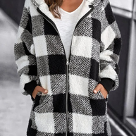 WW | Karo-Hoodie-Jacke Für Frauen