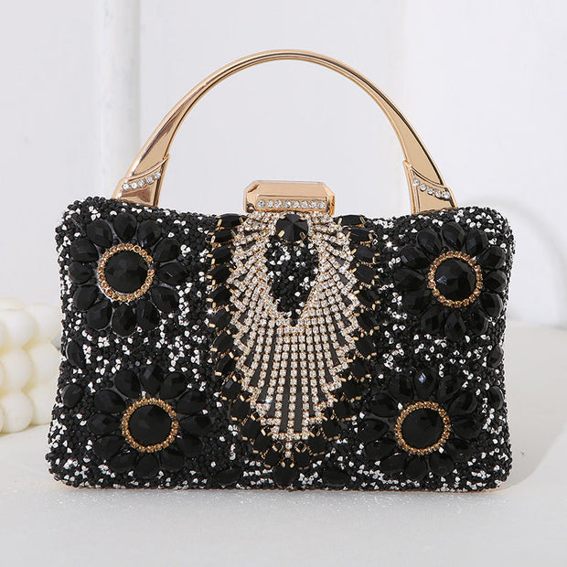 WW metallische handgefertigte Diamant-inlay-Abendtasche