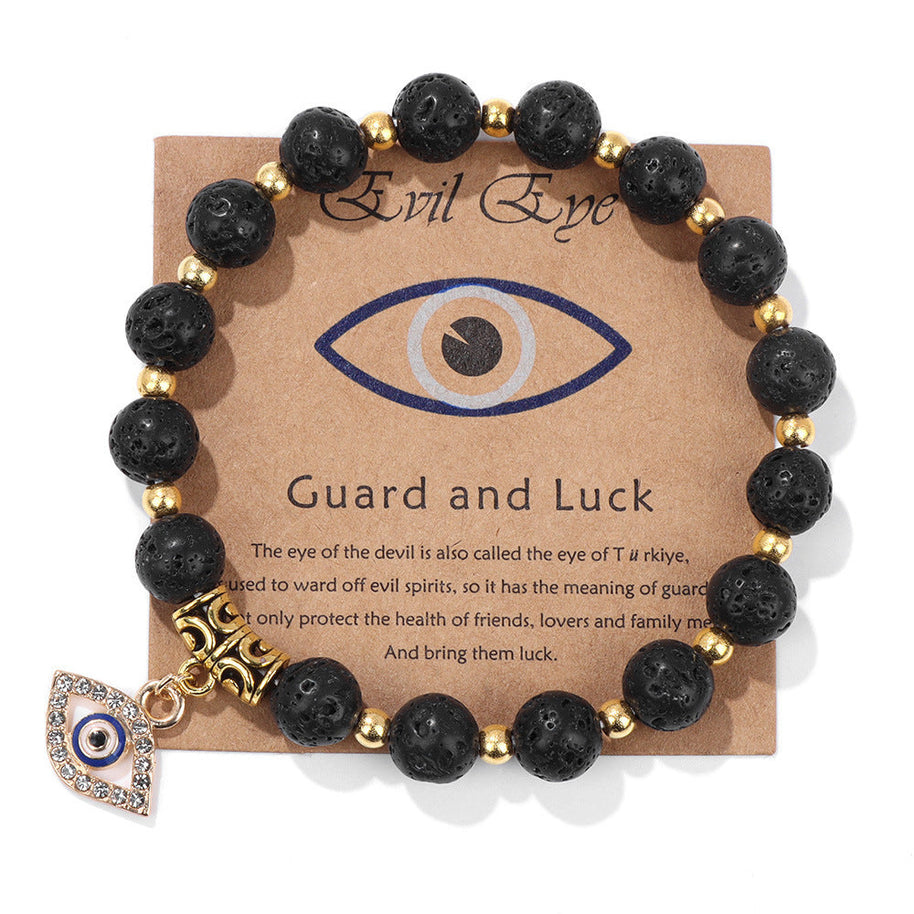 WW | Glückliches Türkisches Böses Augen Anhänger Perlenarmband