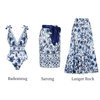 Badeanzug + Langer Rock+ Sarong