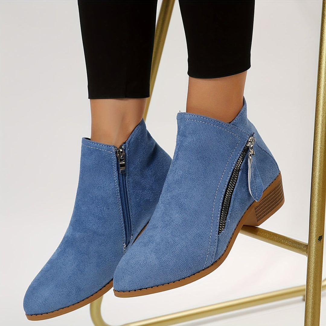 W&W Mode - elegante spitze Stiefeletten mit Absatz und Reißverschluss