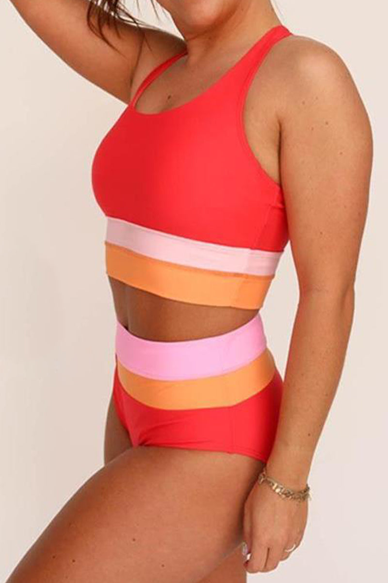WW | Madi Texturiertes Farbblock Bikini-Set
