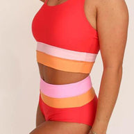 WW | Madi Texturiertes Farbblock Bikini-Set