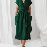 WW - Strickkleid mit Schnürung und Taschen