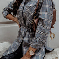 WW | Grab My Hand Karierter Button-Up Gürtel Hemd