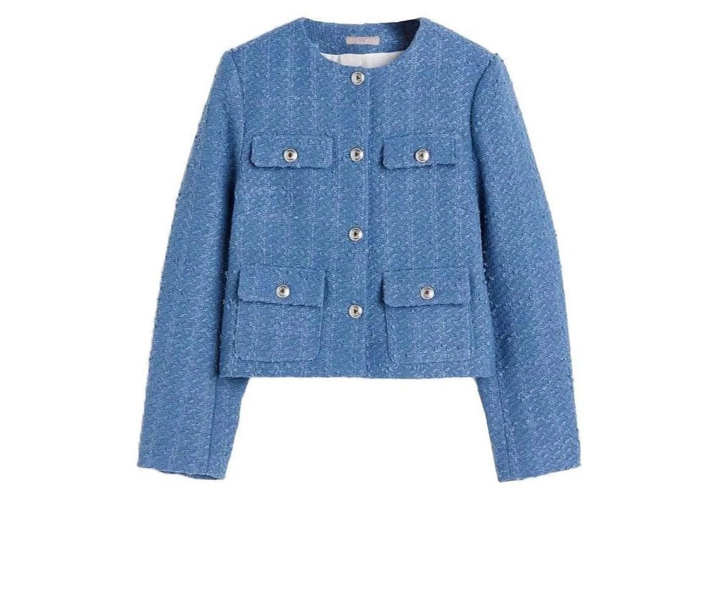 WW | Klassische Bouclé Jacke Mit Knopfleiste