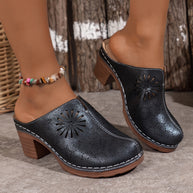 WW | Damen Clogs Mit Blumenausschnitt Und Weicher Sohle