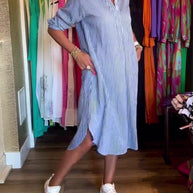 WW | Gestreiftes Hemdkleid In Lässiger Passform