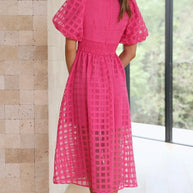 WW | Puffärmel Midi-Kleid