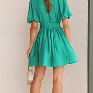 WW | Minikleid mit V-Ausschnitt und Puffärmeln für Damen