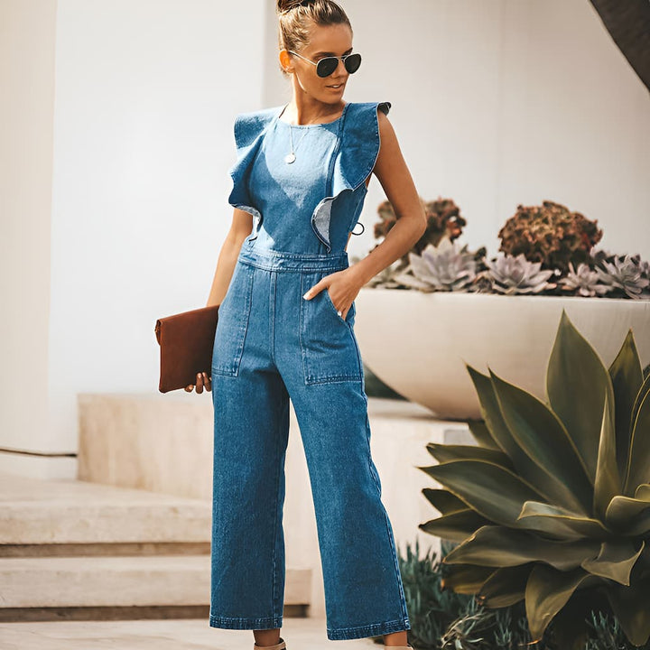 W&W Mode | Denim Jumpsuit mit Rüschen