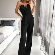 WW | Off Shoulder Sexy V-Ausschnitt Lange Hose Jumpsuit