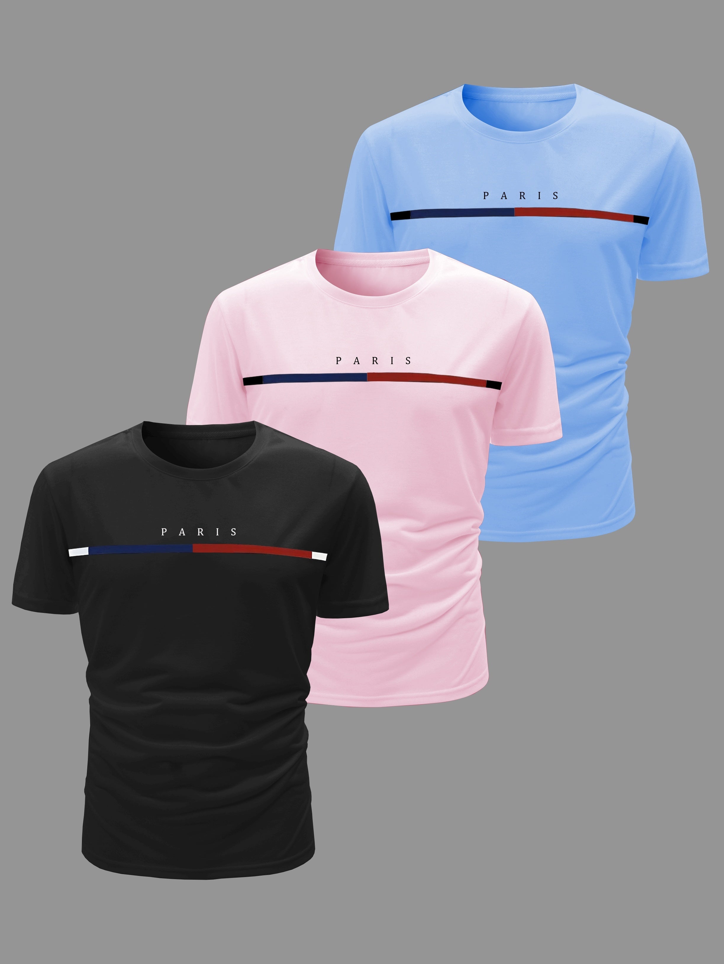 WW | 3 Pack Herren Lässig Kurzarm T-shirts