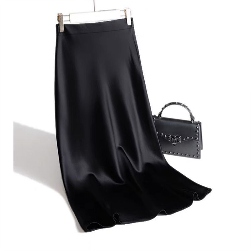 WW | Seidige Weiche Satin A-Linie Rock