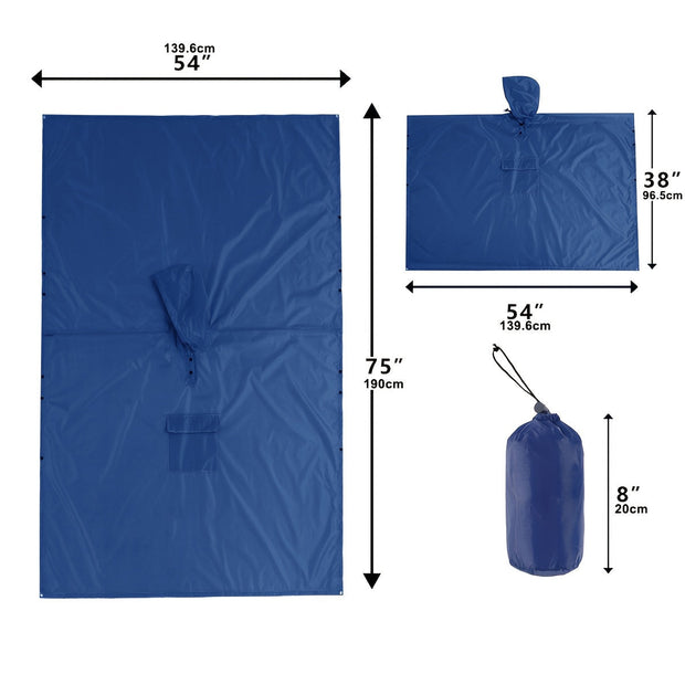 WW | Wasserdichter Faltbarer Regenponcho Mit Kapuze