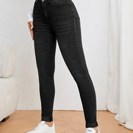 WW | Olivgrüne High Waist Slim Fit Jeans Mit Stretch Denim