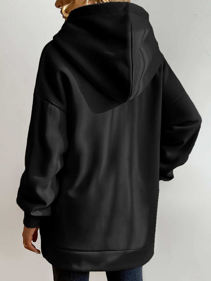 W&W Mode | Comfort - Extrem bequemer langer Zip-Up-Plüsch-Hoodie mit Kapuze für Damen