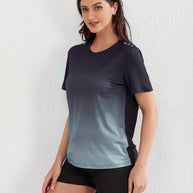WW | Damen Ombre Sport T-shirt Mit Kurzen Ärmeln