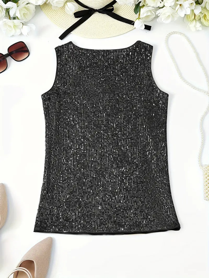 WW | Elegantes Ärmelloses Top mit Pailletten
