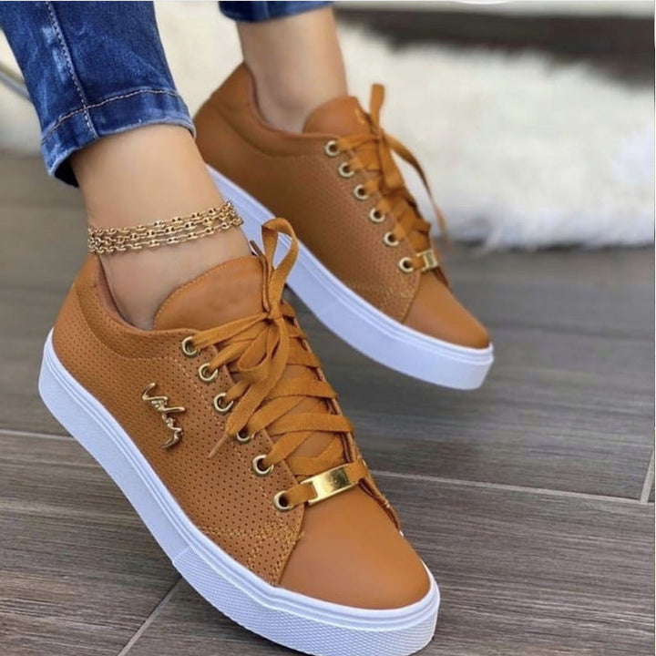W&W Mode Damen-Sneaker: Flache, atmungsaktive Schnürschuhe für Mädchen"