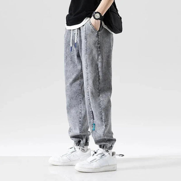 WW | Modische Plus-Size-Herren-Jeans mit Knöchelbindung
