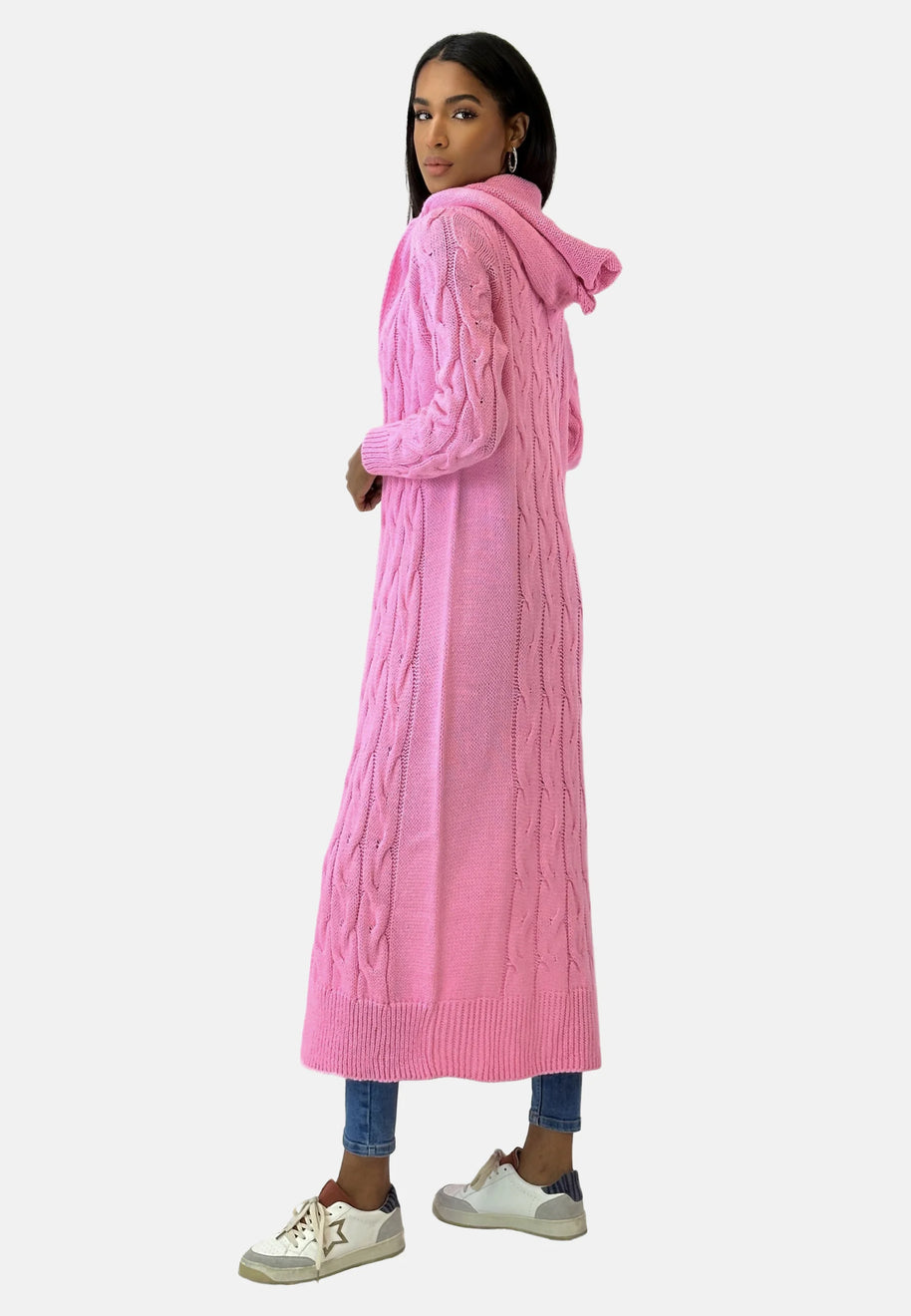 W&W - Lange Strickjacke mit Kapuze