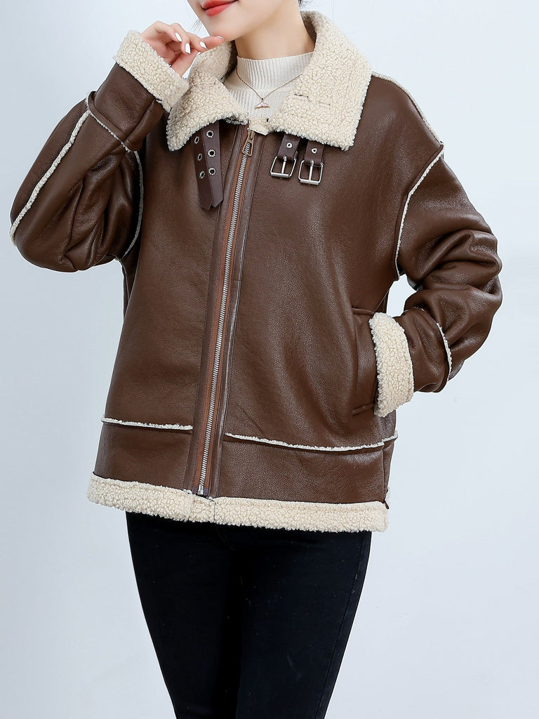 WW | Flauschige Lederjacke