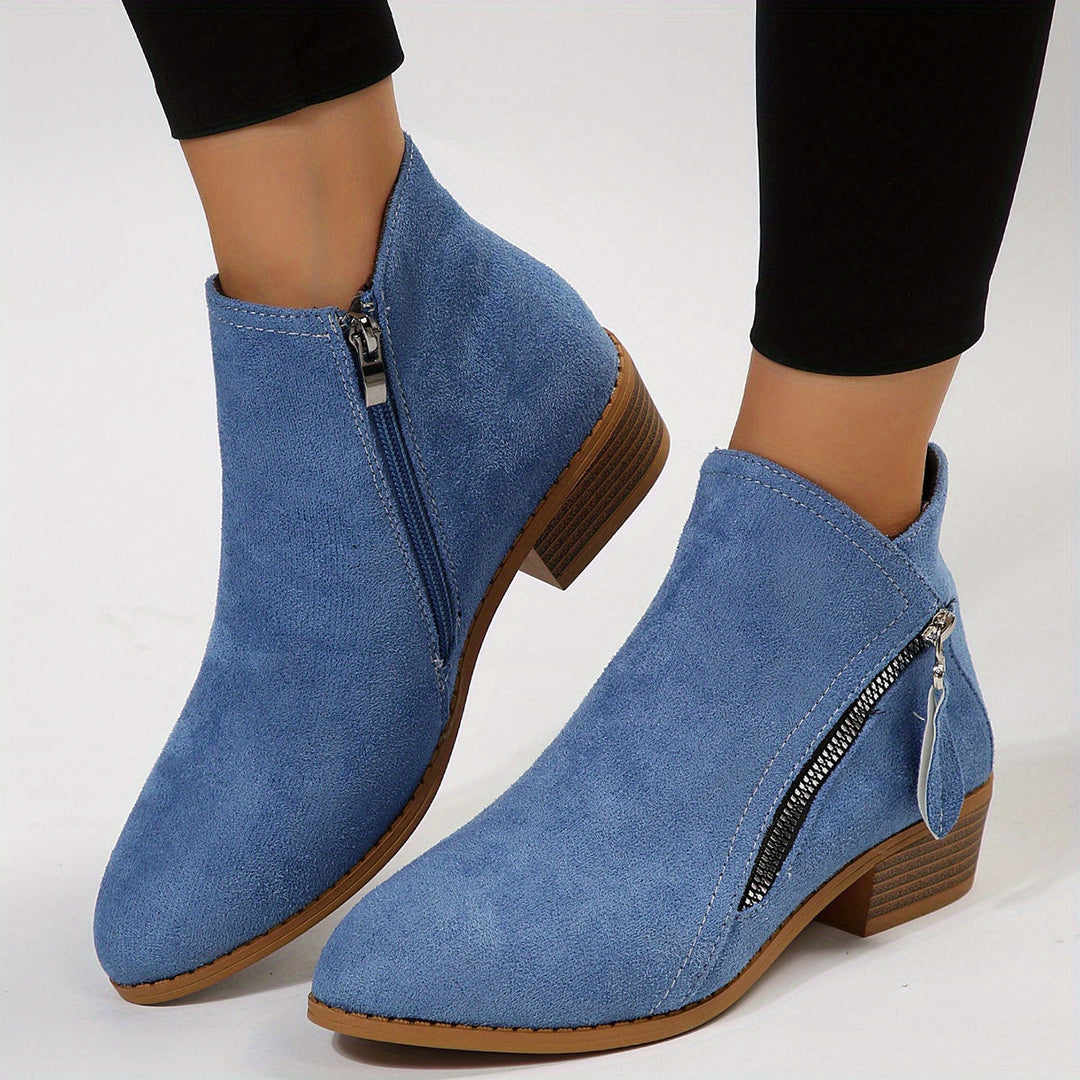 W&W Mode - elegante spitze Stiefeletten mit Absatz und Reißverschluss