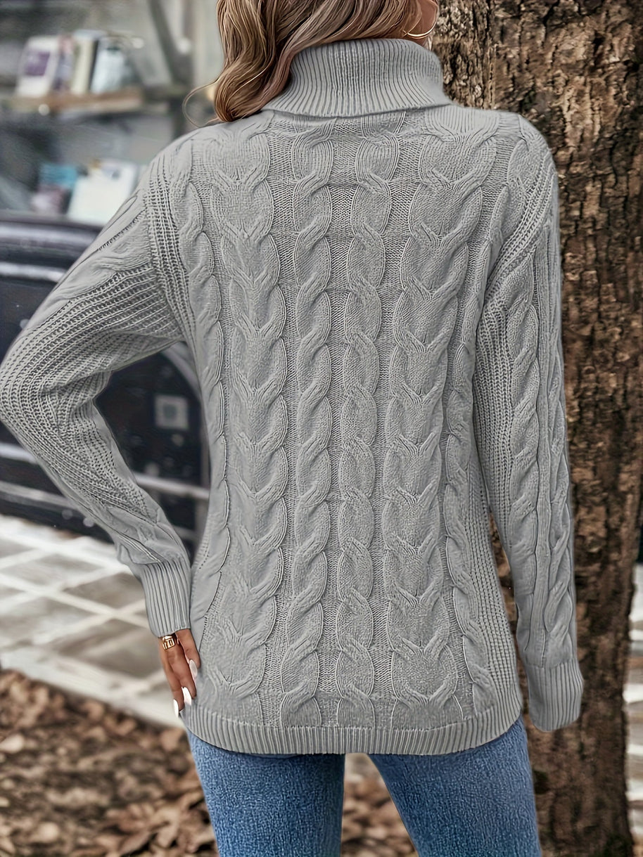 WW | Rollkragenpullover im Kabelstrick Design