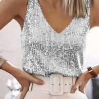 WW | Elegantes Ärmelloses Top mit Pailletten