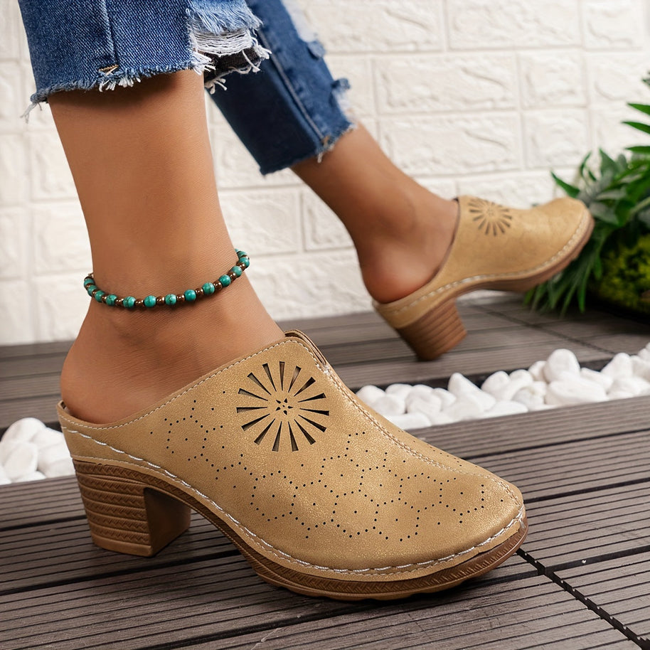 WW | Damen Clogs Mit Blumenausschnitt Und Weicher Sohle