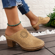 WW | Damen Clogs Mit Blumenausschnitt Und Weicher Sohle