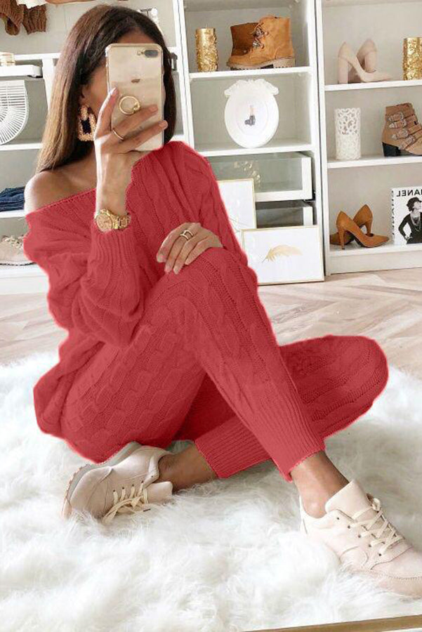 WW | Elevated Comfort Kabelpullover und Slim Fit Hosen Set