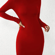 WW - Klassisches Bodycon Kleid mit Rollkragen