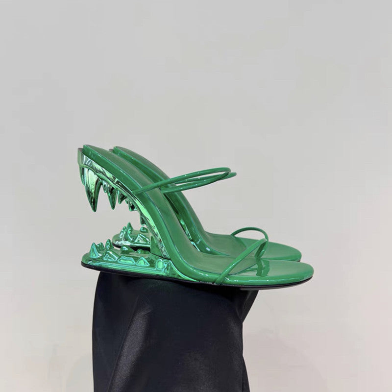 WW | Metall Hochhackige Fang Sandalen