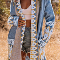 W&W - Aztekenmuster-Strickjacke