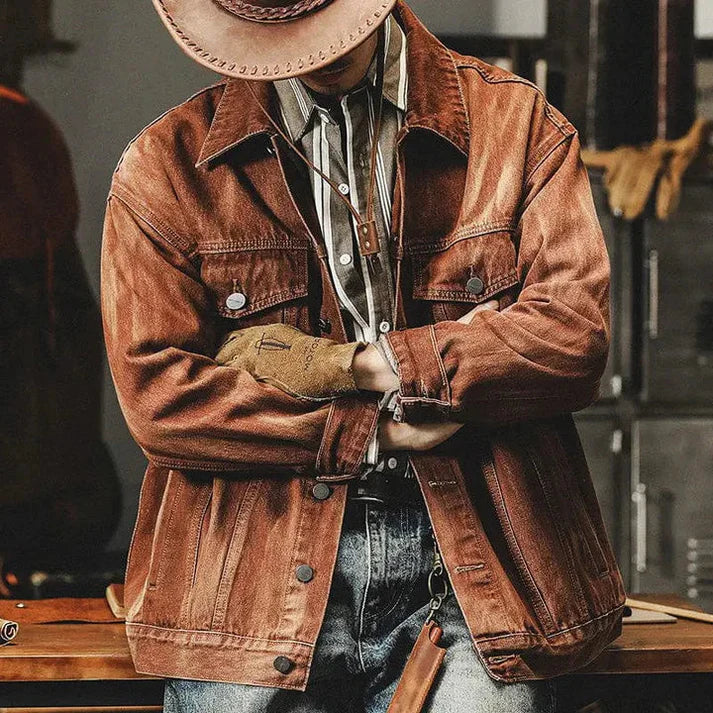WW | Braune Denim Jacke Für Herren