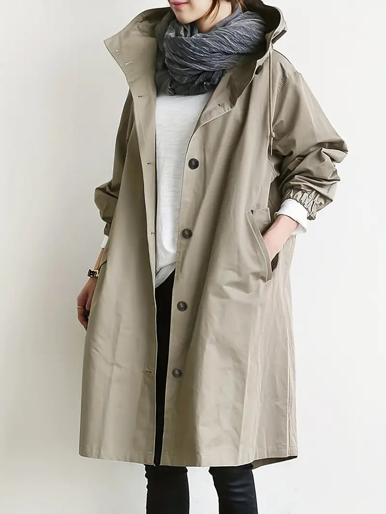 Trenchcoat mit Kapuze und Kordelzug