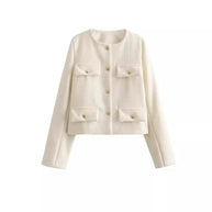 WW | Schicke und elegante Blazerjacke mit Knopfverschluss für Damen