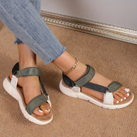WW | Damen Sandalen: Farbblock, Rutschfest, Elegant, Leicht, Outdoor, Sommer