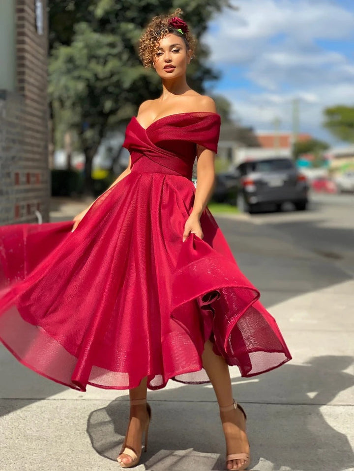 W&W Mode | Elegante Off Shoulder Brautjungfernkleid