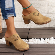 WW | Damen Clogs Mit Blumenausschnitt Und Weicher Sohle