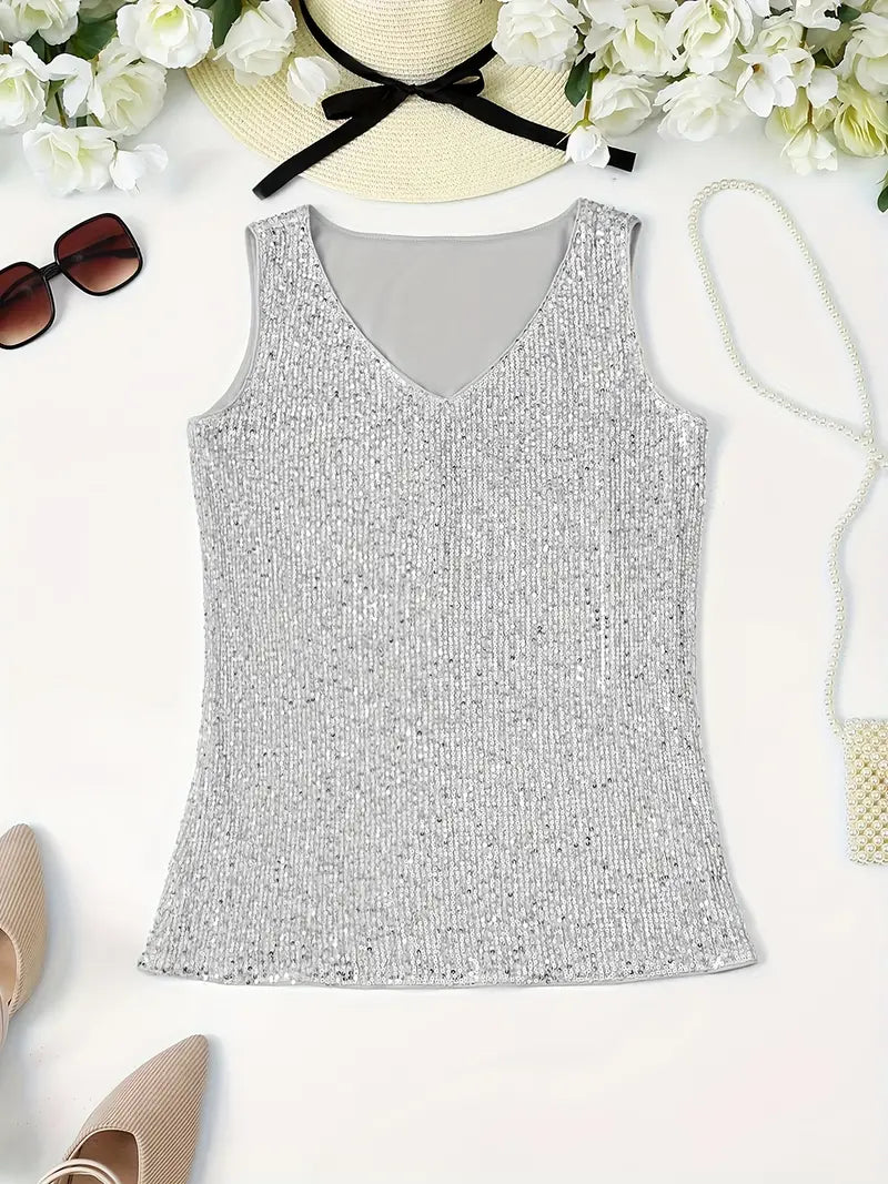 WW | Elegantes Ärmelloses Top mit Pailletten