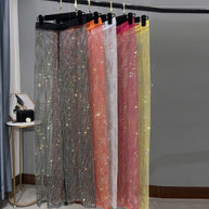 WW | Rhinestone Gerade Netz Weite Bein Slim Fit Schmeichelnde Mop Hosen
