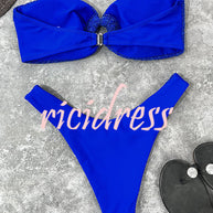 WW Bandeau-Bikini mit Ringausschnitt